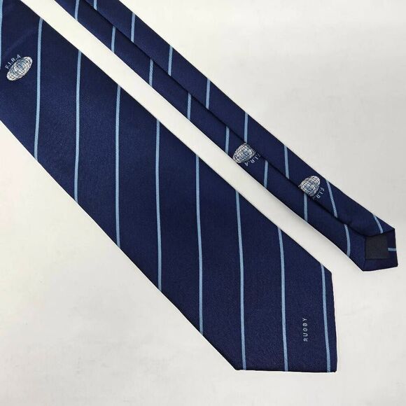 FÉDÉRATION INTERNATIONALE DE RUGBY AMATEUR FIRA TIE BLUE STRIPE 3.75" X 55" - Picture 1 of 5